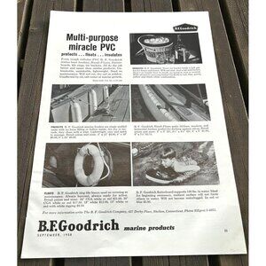 B.F. Goodrich Marine Products Vintage Print Ad 1950s Multi-Purpose Miracle PVC